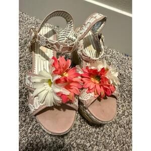 Liz Lisa Lace Floral Platform Espadrille Sandals – Size L